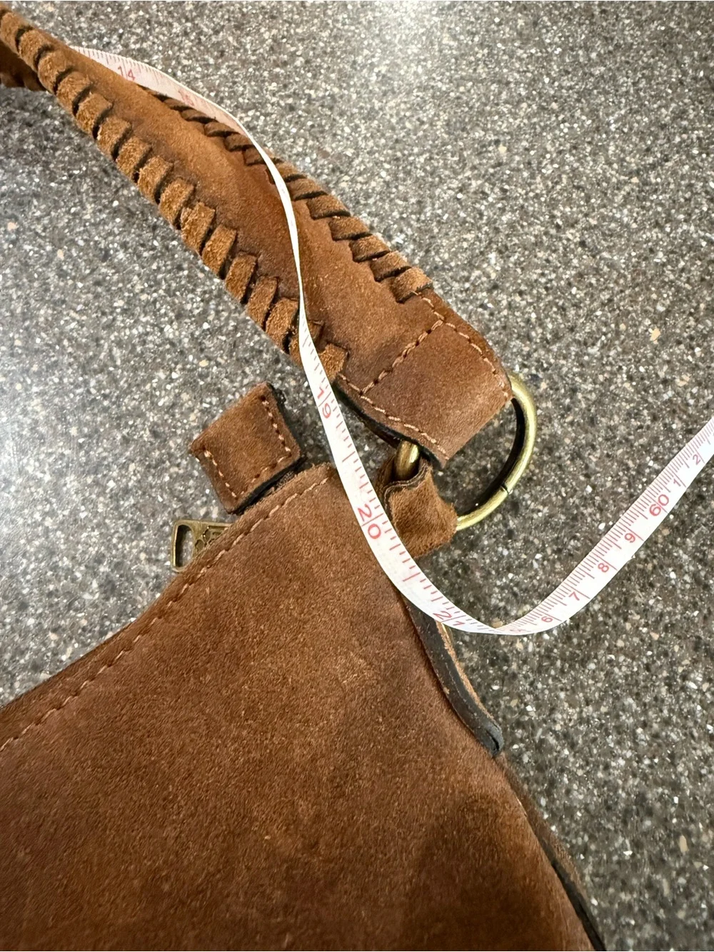 Patricia Nash Brown Distressed Leather Shoulder Hobo with Braided Strap